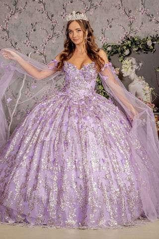3D-Schmetterlings-Ballkleid mit schulterfreiem Schnitt von GLS Gloria GL3451