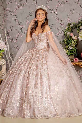 3D-Schmetterlings-Ballkleid mit schulterfreiem Schnitt von GLS Gloria GL3451