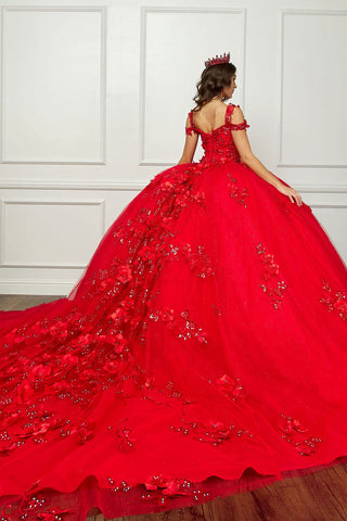 Schulterfreies Ballkleid mit 3D-Schmetterling von Petite Adele PQ1028
