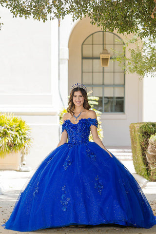 Schulterfreies Ballkleid mit 3D-Schmetterling von Petite Adele PQ1028