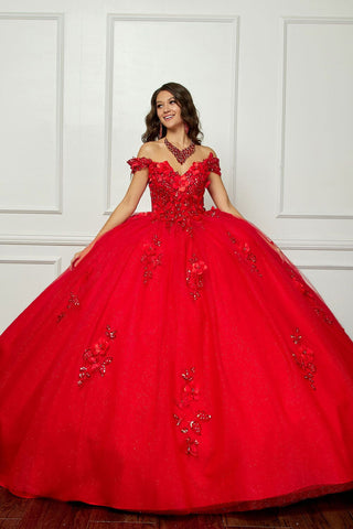 Schulterfreies Ballkleid mit 3D-Schmetterling von Petite Adele PQ1028