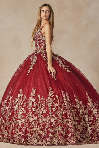 Ärmelloses Ballkleid mit 3D-Schmetterlings-Cape von Juliet 1442