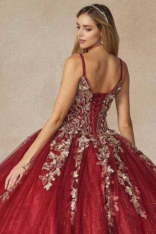 Ärmelloses Ballkleid mit 3D-Schmetterlings-Cape von Juliet 1442