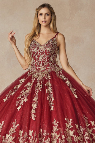 Ärmelloses Ballkleid mit 3D-Schmetterlings-Cape von Juliet 1442