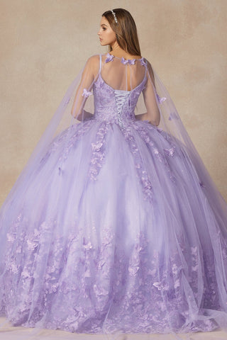 Ärmelloses Ballkleid mit 3D-Schmetterlings-Cape von Juliet 1442