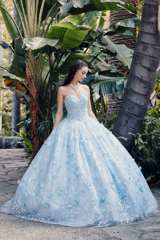 3D Schmetterling trägerloses Cape Ballkleid von Juliet JT1449J