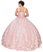 Vestido de baile com capa floral 3D da Cinderela Couture 8030J