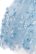 Vestido de baile com capa floral 3D da Cinderela Couture 8030J