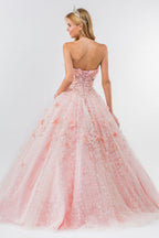 Vestido de baile com capa floral 3D de Elizabeth K GL1939