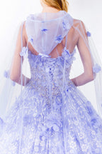 Vestido de baile com capa floral 3D de Elizabeth K GL1939