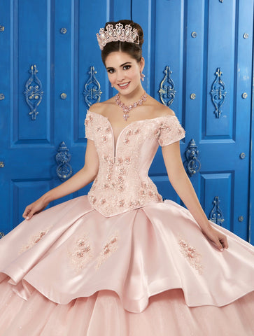 Kurzärmeliges 3D-Blumenkleid von House of Wu LA Glitter 24044