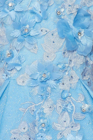 Ballkleid mit 3D-Blumenglitzer von Cinderella Couture 8020J