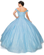 Vestido de baile com glitter floral 3D da Cinderela Couture 8020J