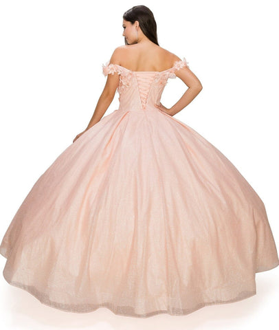 Ballkleid mit 3D-Blumenglitzer von Cinderella Couture 8020J
