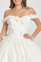 Vestido de baile com glitter floral 3D de Elizabeth K GL1971