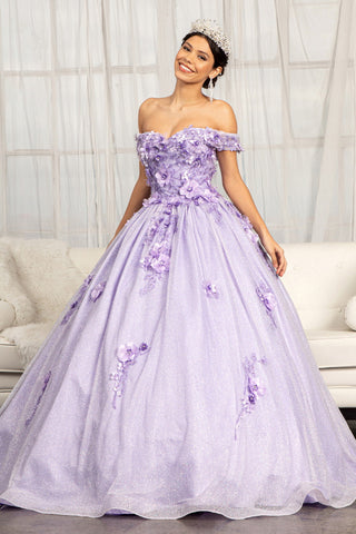 3D-Blumenglitzer-Ballkleid von Elizabeth K GL1971