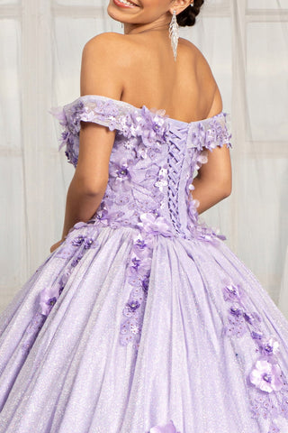 3D-Blumenglitzer-Ballkleid von Elizabeth K GL1971