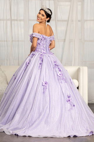 3D-Blumenglitzer-Ballkleid von Elizabeth K GL1971