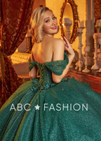 Vestido de festa de quinze anos com glitter floral 3D da Ragazza EV15-615