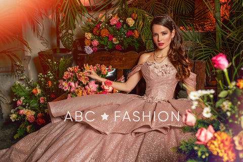 3D-Blumen-Glitzer-Quinceanera-Kleid von Ragazza EV15-615
