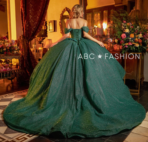 3D-Blumen-Glitzer-Quinceanera-Kleid von Ragazza EV15-615