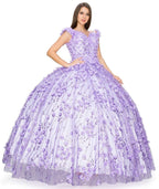 Schulterfreies Ballkleid mit 3D-Blumenmuster von Cinderella Couture 8021J