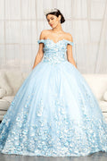 Robe de bal 3D florale à bretelles tombantes par Elizabeth K GL1960