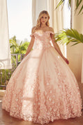 Robe de bal 3D florale bretelles tombantes par Juliet 1434