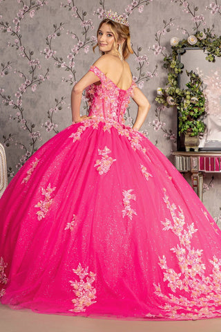 3D-Blumen-Ballkleid mit schulterfreiem Korsett von GLS Gloria GL3469
