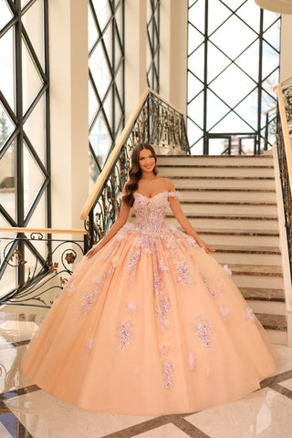 3D-Blumen-Off-Shoulder-Quinceanera-Kleid von Amarra 54228
