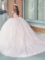 3D-Blumen-Off-Shoulder-Quinceanera-Kleid von House of Wu 26051
