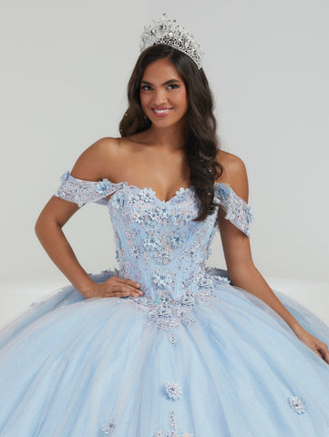 3D-Blumen-Off-Shoulder-Quinceanera-Kleid von House of Wu 26055