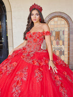 3D-Blumen-Off-Shoulder-Quinceanera-Kleid von House of Wu 26073