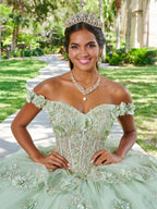 3D-Blumen-Off-Shoulder-Quinceanera-Kleid von House of Wu 26073