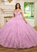 Robe de Quinceañera à empiècement floral 3D décolletée par Rachel Allan RQ1134
