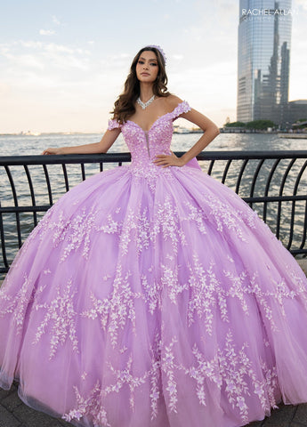 3D-Blumen-Off-Shoulder-Quinceanera-Kleid von Rachel Allan RQ1134