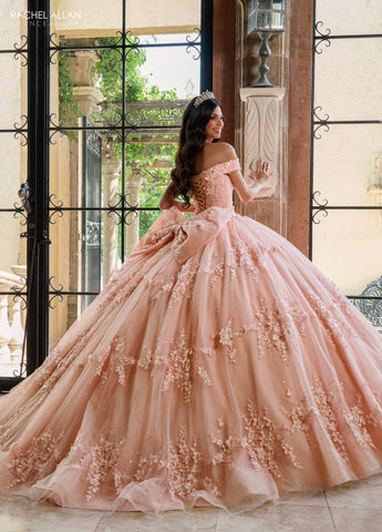 3D-Blumen-Off-Shoulder-Quinceanera-Kleid von Rachel Allan RQ1134