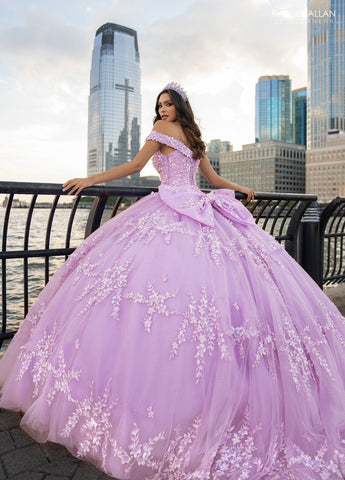 3D-Blumen-Off-Shoulder-Quinceanera-Kleid von Rachel Allan RQ1134