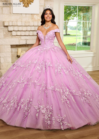 3D-Blumen-Off-Shoulder-Quinceanera-Kleid von Rachel Allan RQ1134