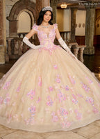 3D-Blumen-Off-Shoulder-Quinceanera-Kleid von Rachel Allan RQ2190