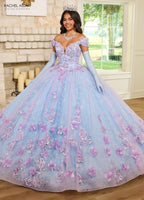 3D-Blumen-Off-Shoulder-Quinceanera-Kleid von Rachel Allan RQ2190