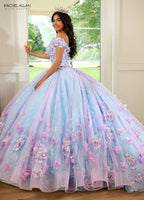 3D-Blumen-Off-Shoulder-Quinceanera-Kleid von Rachel Allan RQ2190