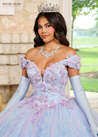 3D-Blumen-Off-Shoulder-Quinceanera-Kleid von Rachel Allan RQ2190