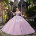 Abito da Quinceañera Spalla Scoperta Floreale 3D di Ragazza EV30-630