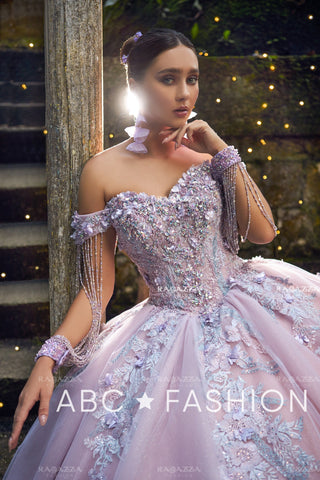 3D-Blumen-Off-Shoulder-Quinceanera-Kleid von Ragazza EV30-630