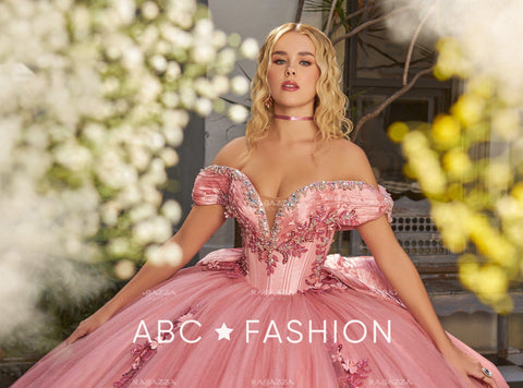 3D-Blumen-Off-Shoulder-Quinceanera-Kleid von Ragazza EV41-641