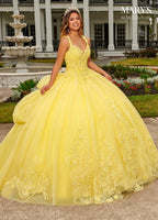 Vestido de festa de quinze anos com estampado floral 3D da Alta Couture MQ3092