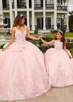 Vestido de festa de quinze anos com estampado floral 3D da Alta Couture MQ3092