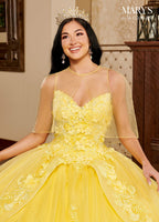 Vestido de festa de quinze anos com estampado floral 3D da Alta Couture MQ3098