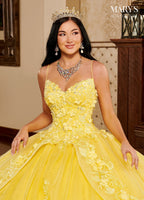 Vestido de festa de quinze anos com estampado floral 3D da Alta Couture MQ3098